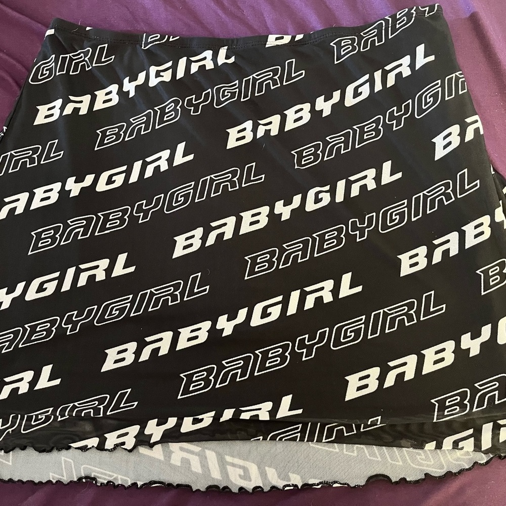 Size 1X Current Mood Not Ur Babygirl black skirt